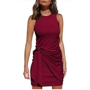 Lillusory Dark Red Wrap Dress
